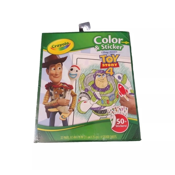 Crayola Coloring & Sticker Book TOY STORY 4 Woody Buzz Lightyear 32 Pages - Picture 1 of 7